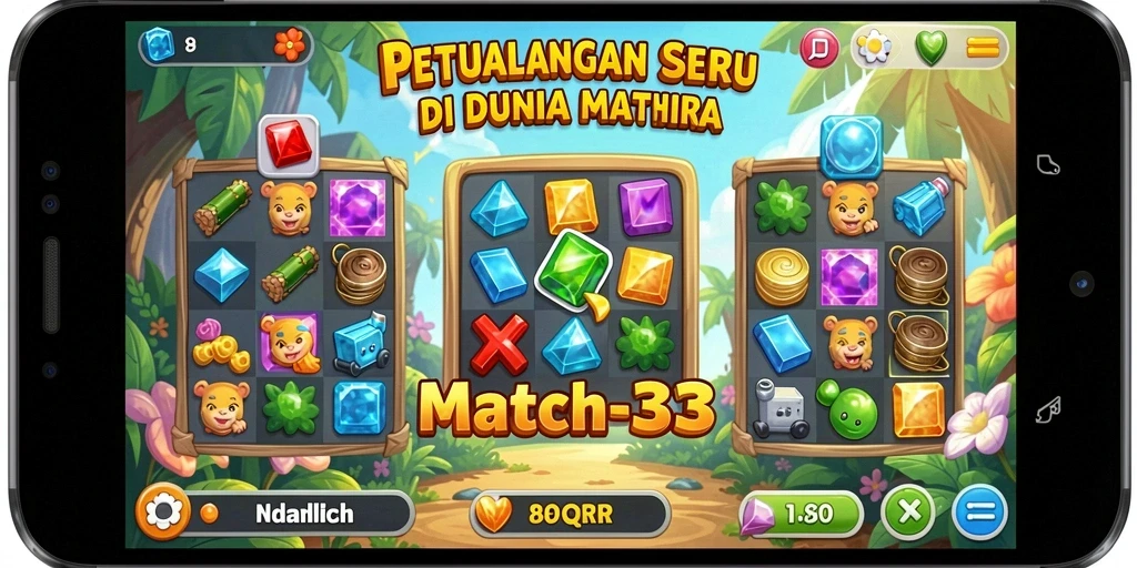 Screenshot gameplay 8QR menampilkan keseruan mencocokkan item.