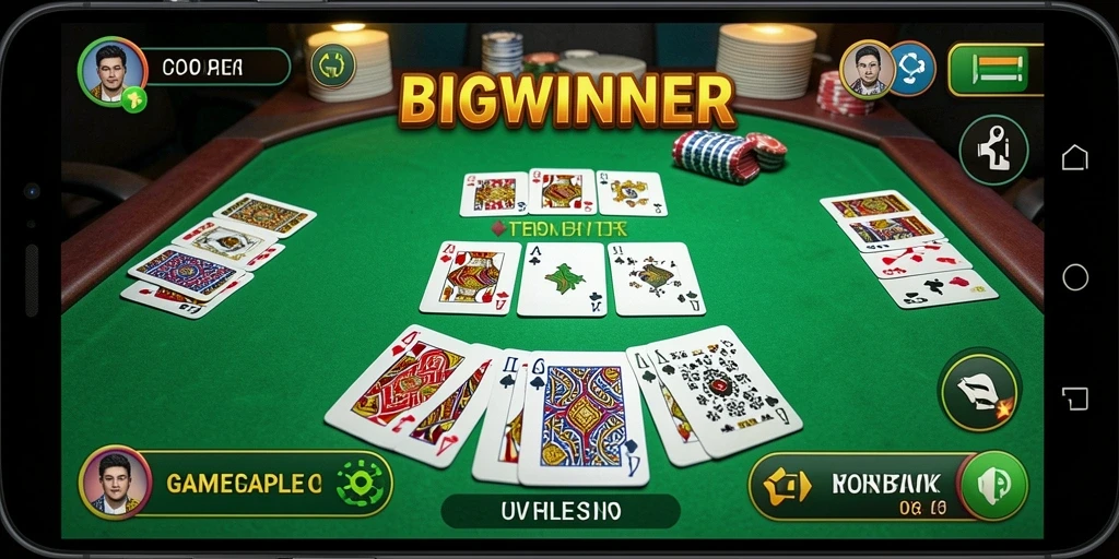 Gameplay seru Gaple di BIGWINNER dengan tampilan grafis menarik.