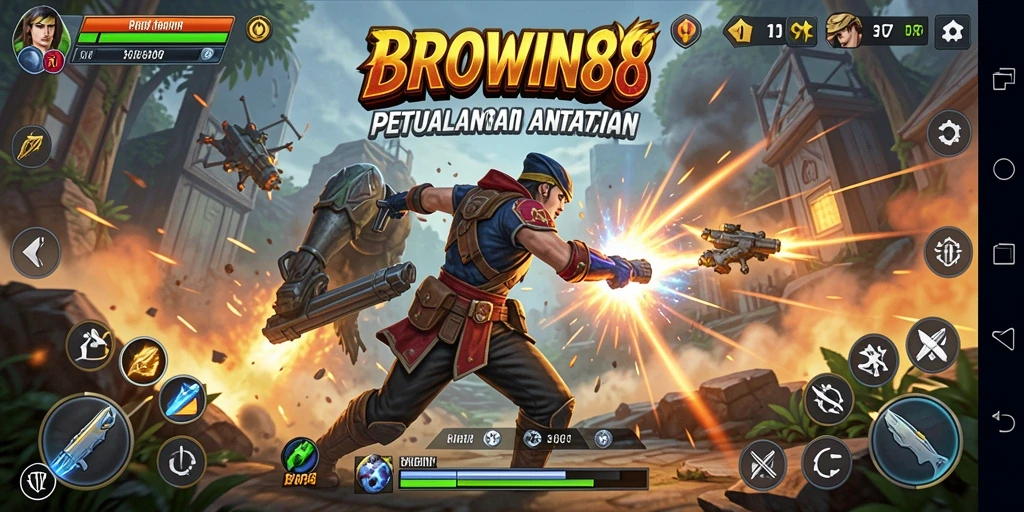 Gameplay BROWIN88 yang menegangkan dan mendebarkan saat bertarung.
