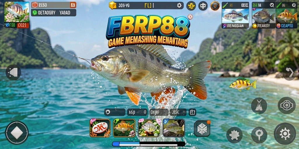 Screenshot utama FBRP88 menampilkan gameplay memancing yang mendebarkan.