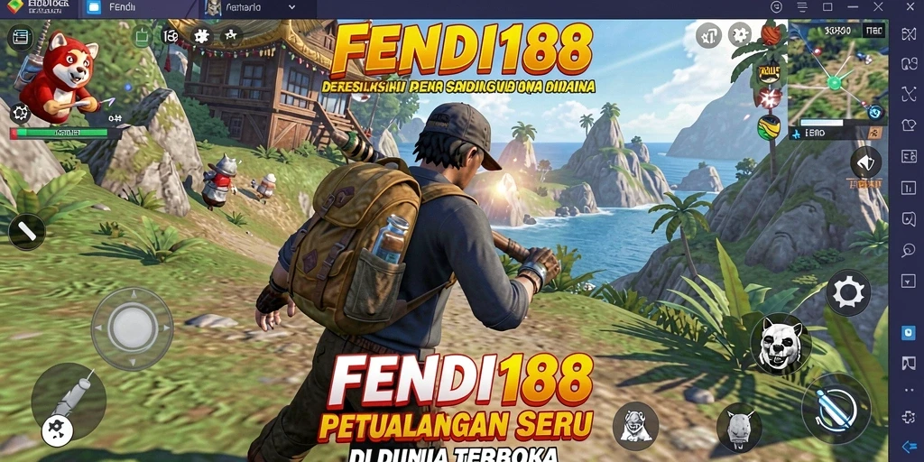 Tangkapan layar yang menunjukkan aksi seru di dunia terbuka FENDI188.