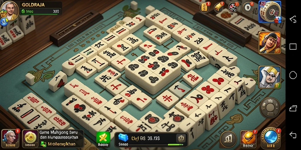 Screenshot gameplay menarik dari GOLDRAJA yang menunjukkan tantangan Mahjong.