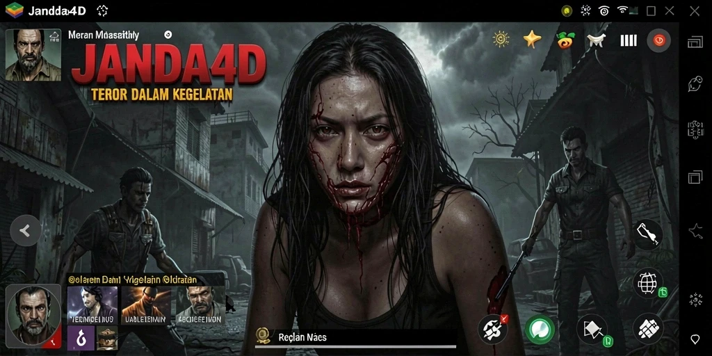 Tampilan menegangkan dari gameplay JANDA4D di dunia yang angker.