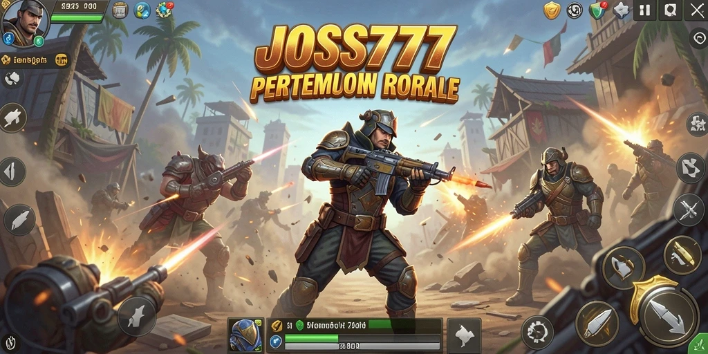 Gameplay JOSS777 dengan aksi Battle Royale yang intens.