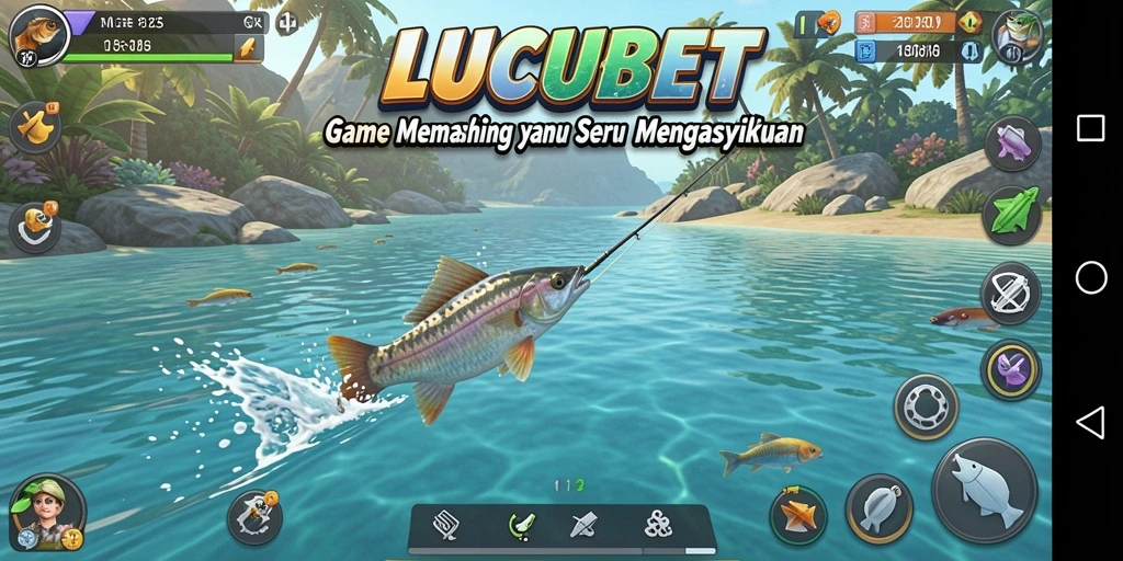 Gameplay mendebarkan saat memancing di LUCUBET.