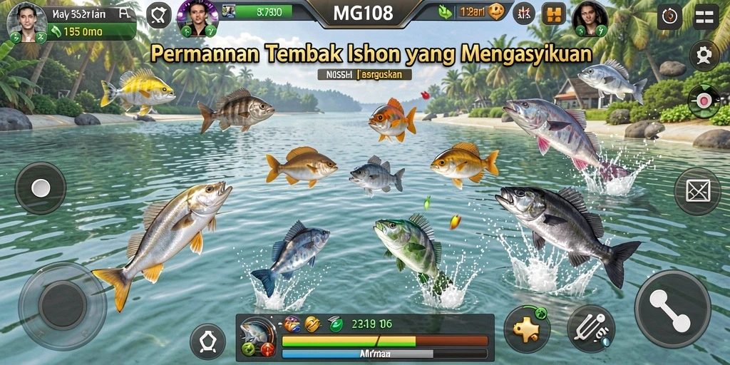Tampilan gameplay MG108 dengan grafis Tembak Ikan yang menarik.