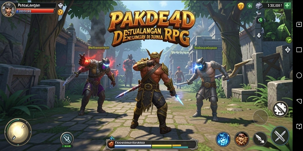 Tampilan menawan dari gameplay RPG PAKDE4D dengan karakter yang beraksi.