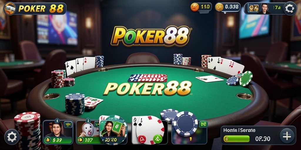Tampilan gameplay POKER88 yang menarik dan penuh warna.