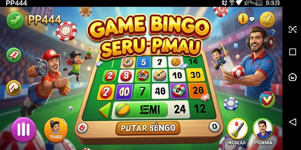 Tampilan permainan Bingo seru di PP444 dengan efek visual memukau.