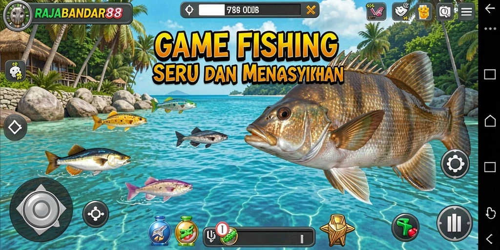 Screenshot utama RAJABANDAR88 menampilkan gameplay Fishing yang menakjubkan.