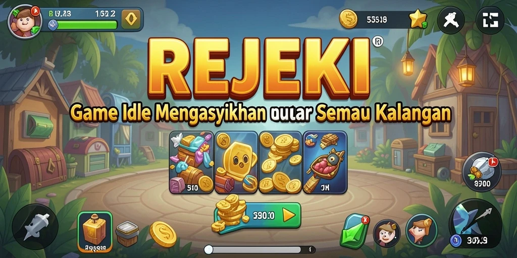 Tampilan menarik dari gameplay Idle REJEKI yang menawan.